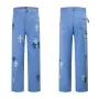 Design Cross Motif Embroidered Light Blue Jeans - 1