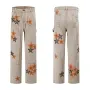 Design Floral Print Wide-Leg Pants Beige Multicolor - 1