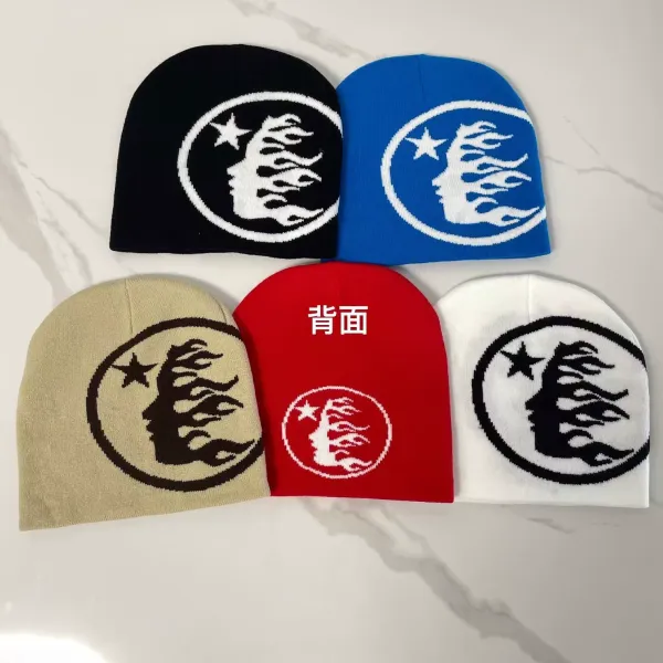 Design Flame Face Beanie in Multiple Colors - 1