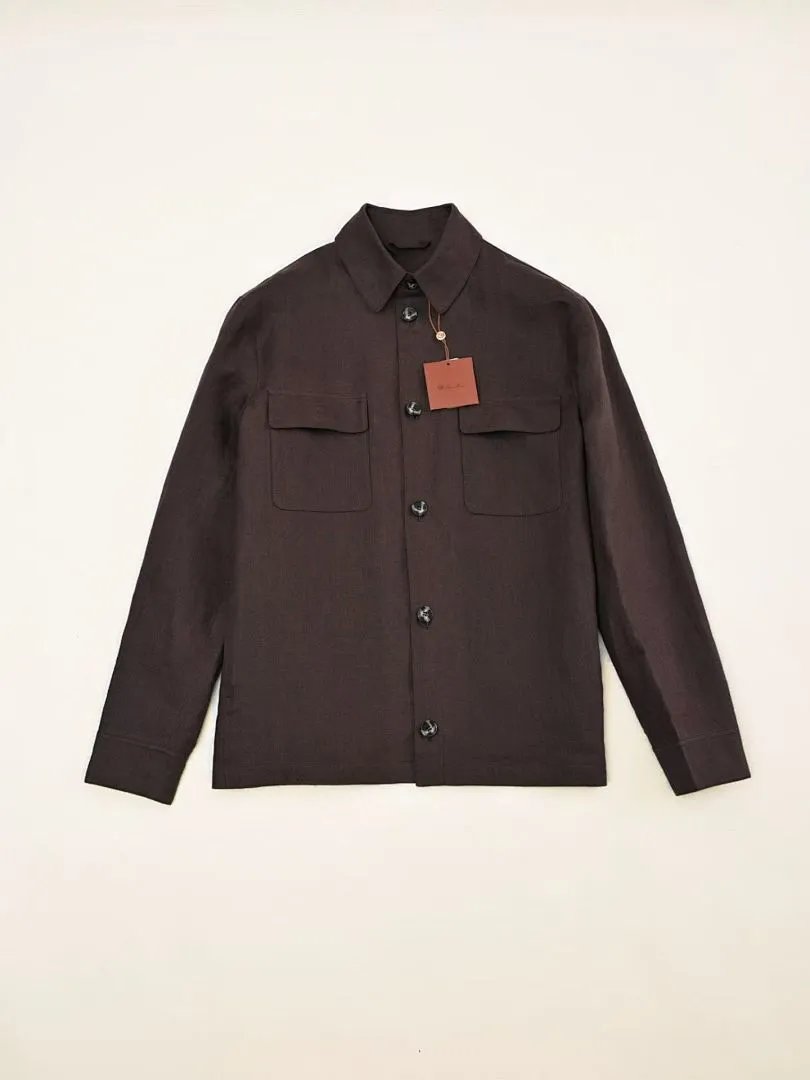 TOP1 --LrLinen Pocket Overshirt