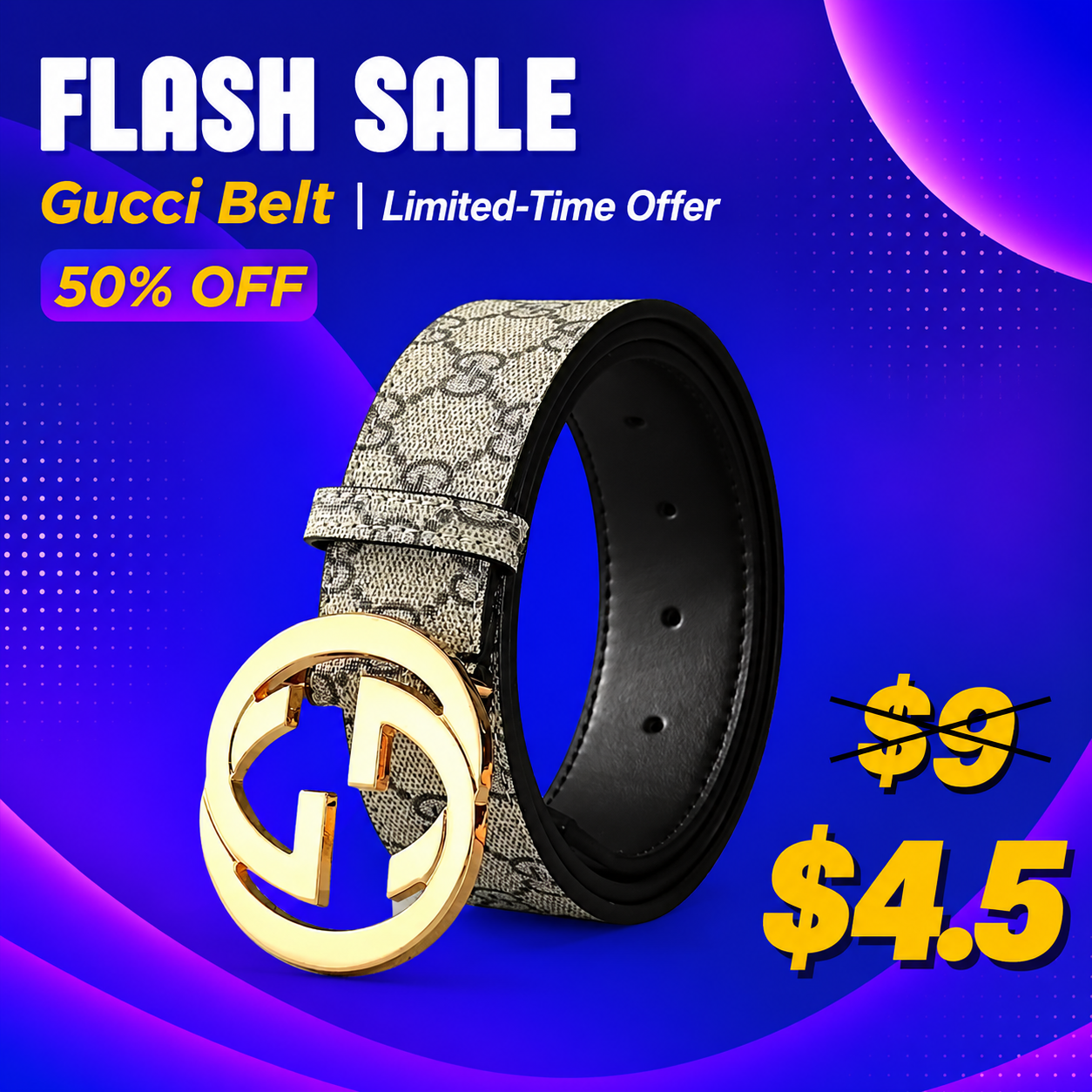 Double G Buckle Leather Belt