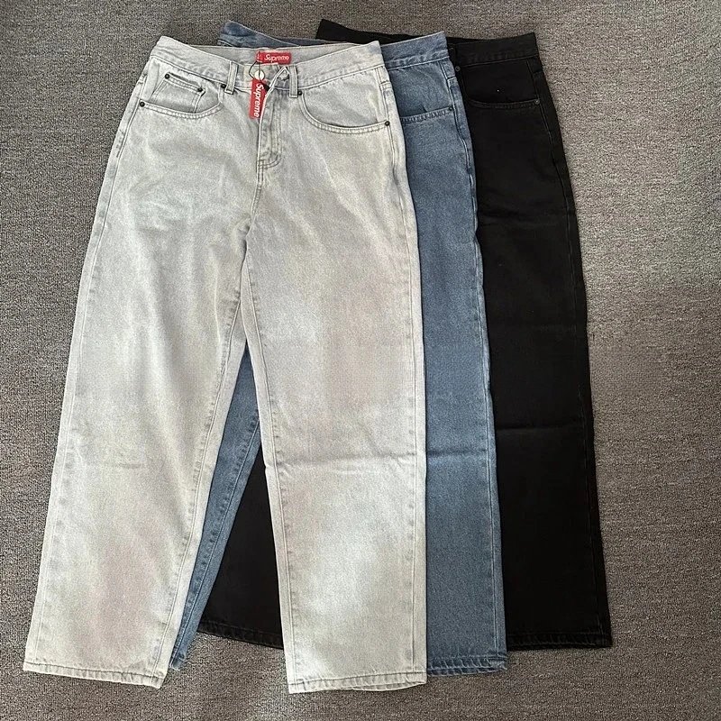 Washed Distressed Embroidered Denim Jeans photo 7