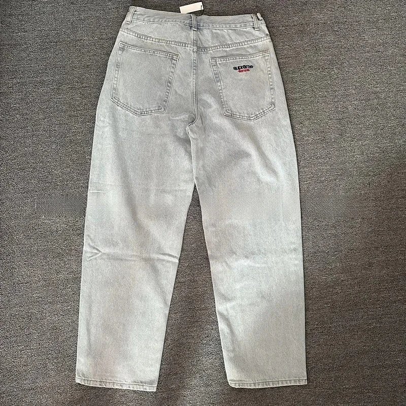 Washed Distressed Embroidered Denim Jeans photo 3