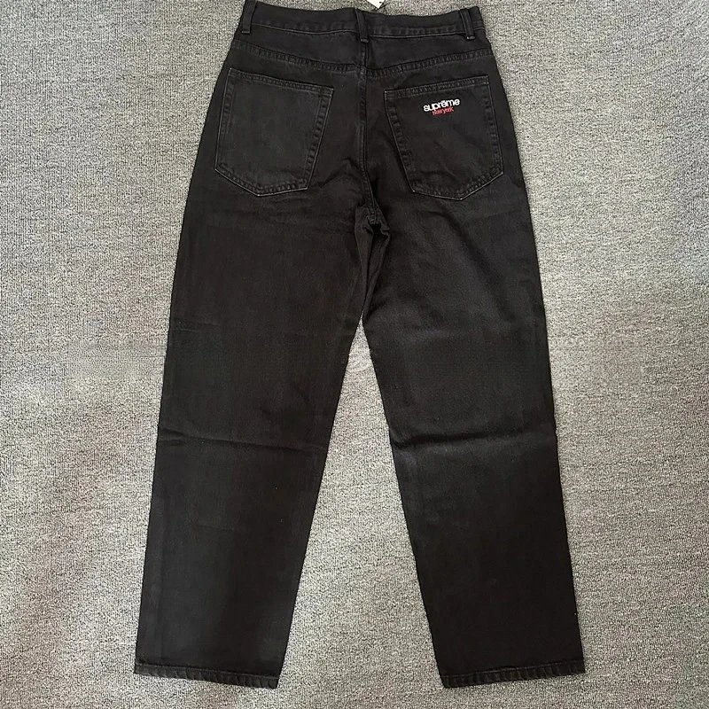 Washed Distressed Embroidered Denim Jeans photo 2