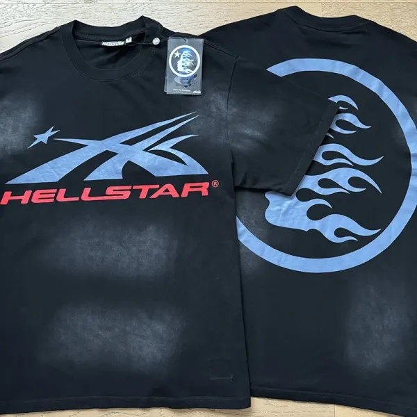 Hellstar X-Flame Graphic Black T-Shirt - 1