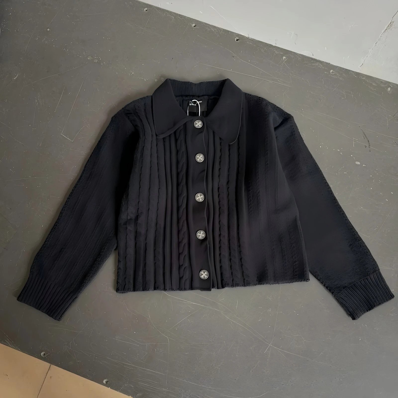 ERD Vintage Distressed Irregular Design Sweater photo 4