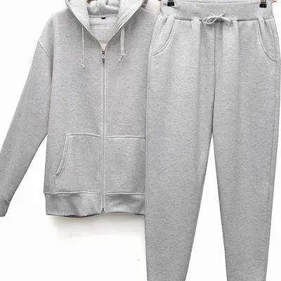 （¥ 420）## Men's 24 Year Autumn Cotton Full Zipper Hoodie and Pants Set 四色卫衣卫裤套装 D