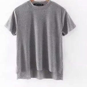 （¥133）##candy color round neck pure cotton short sleeves sweater糖果色圆领针织短袖C