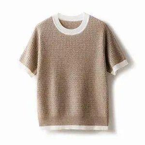 (¥188)##lapel hemp flower water-milled distressed short-sleeved slim-fitting翻领大麻花做旧款短袖C