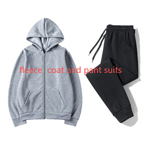 （¥398）##  zip hooddie  fleece  coat and pant suits 磨毛加绒卫衣卫裤套装 A