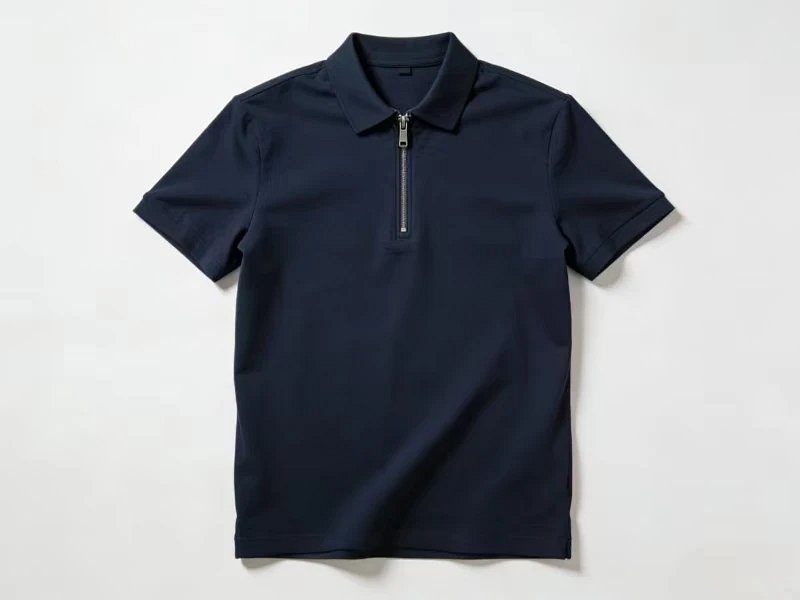 （￥152）##Custom Slim Fit Half-Zip Polo Shirt with Tipping 半拉polo Y