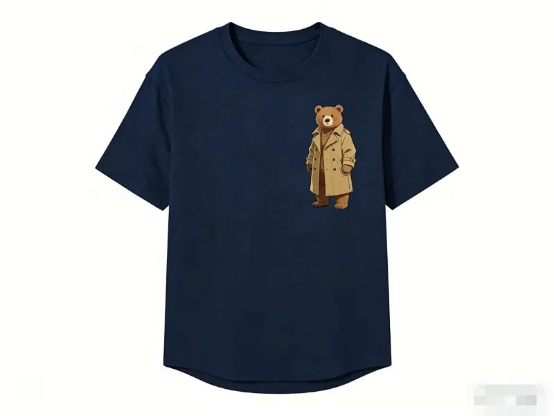 （￥98）##Classic Fit  Bear Embroidered T-Shirt 小熊三色T Y