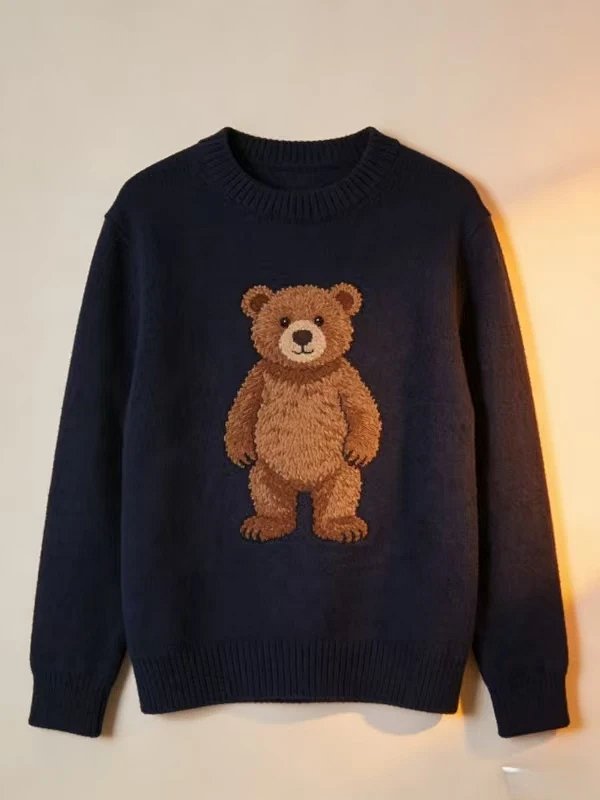 (¥288)##Men's Bear Crewneck Sweater卡通熊毛衣 P