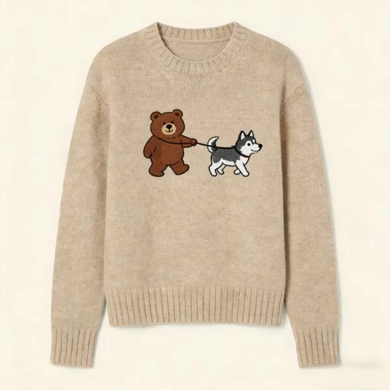 （￥259）##women bear sweater 女款808二哈熊毛衣 P