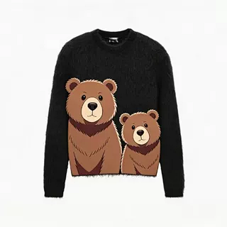 （￥368）## Ricky tuxedo bear sweater 马海毛双熊毛衣 209 P