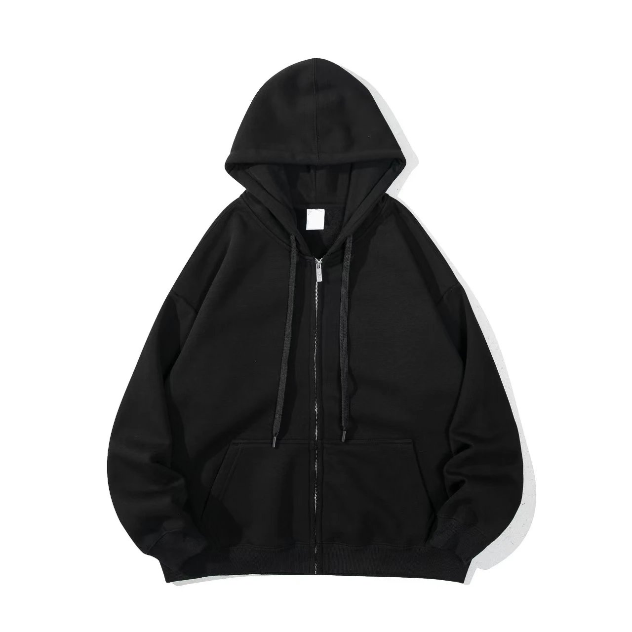 Zip hoodie with fleece lining coat, brushed hoodie, zipper jacket (with added fleece) A