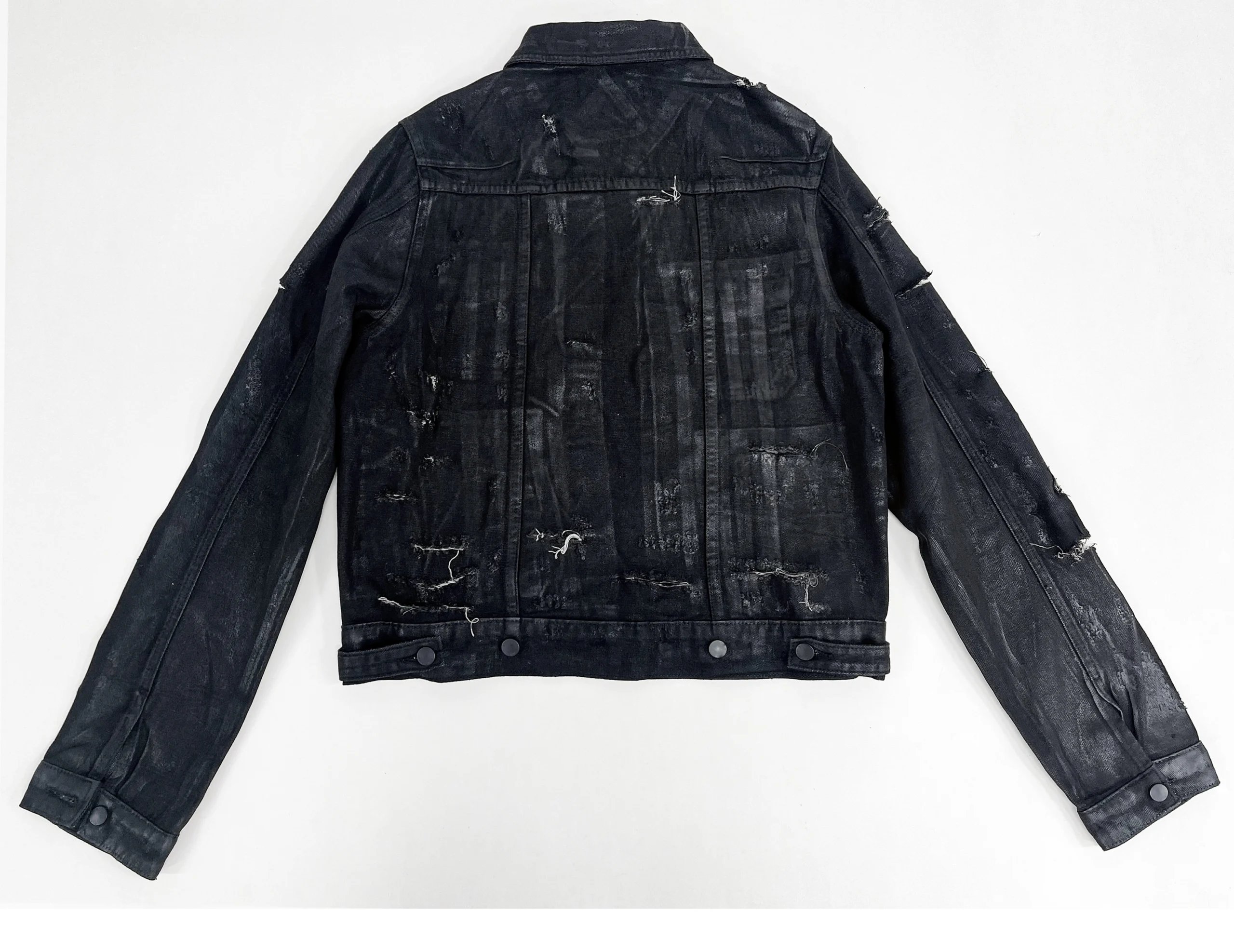 Black Distressed Denim Jacket