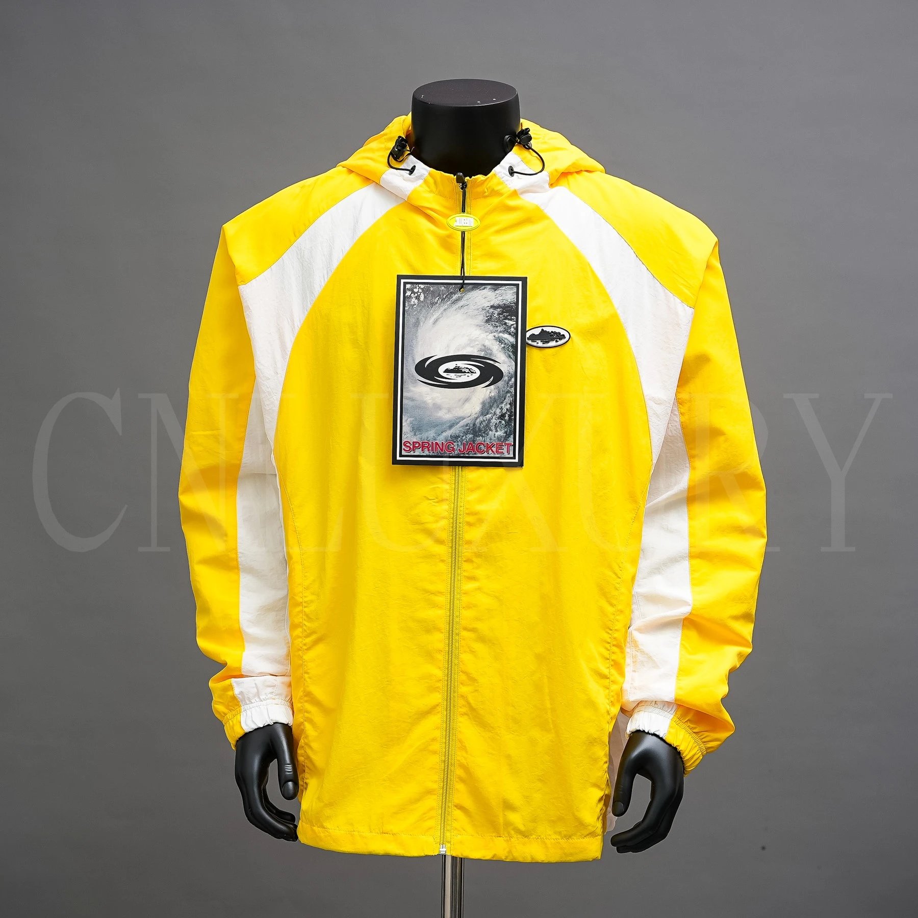 Yellow White Trench Coat