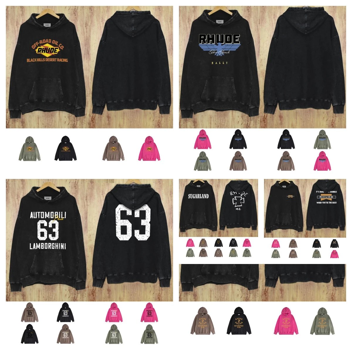 RHUDE Vintage Wash Hoodies [40