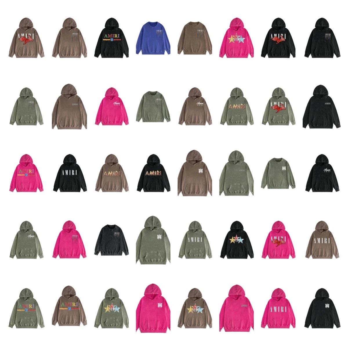 Amiri Distressed Logo Hoodies 