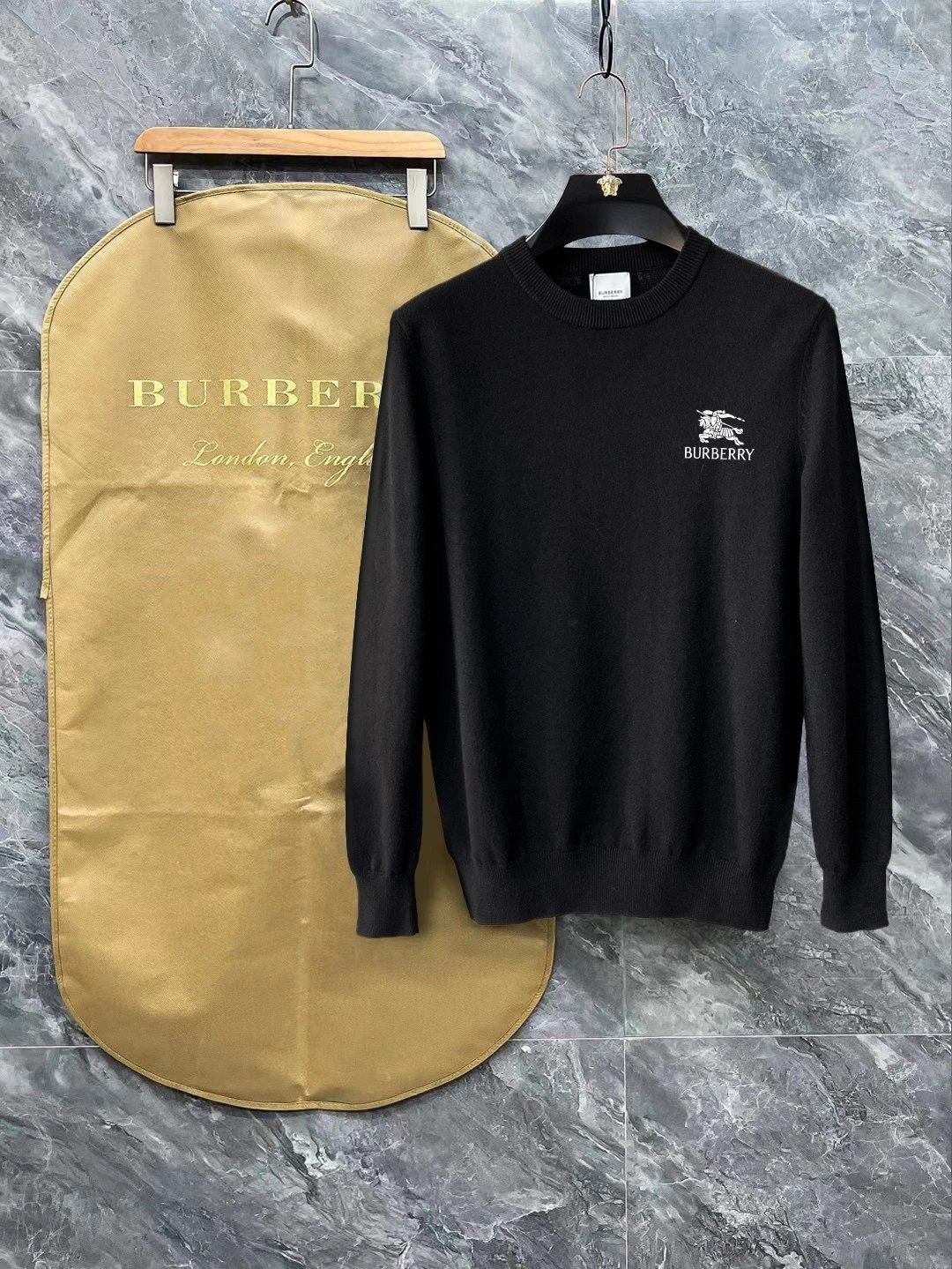 Burberry Knitwear Crew-neck logo knit sweater — 9