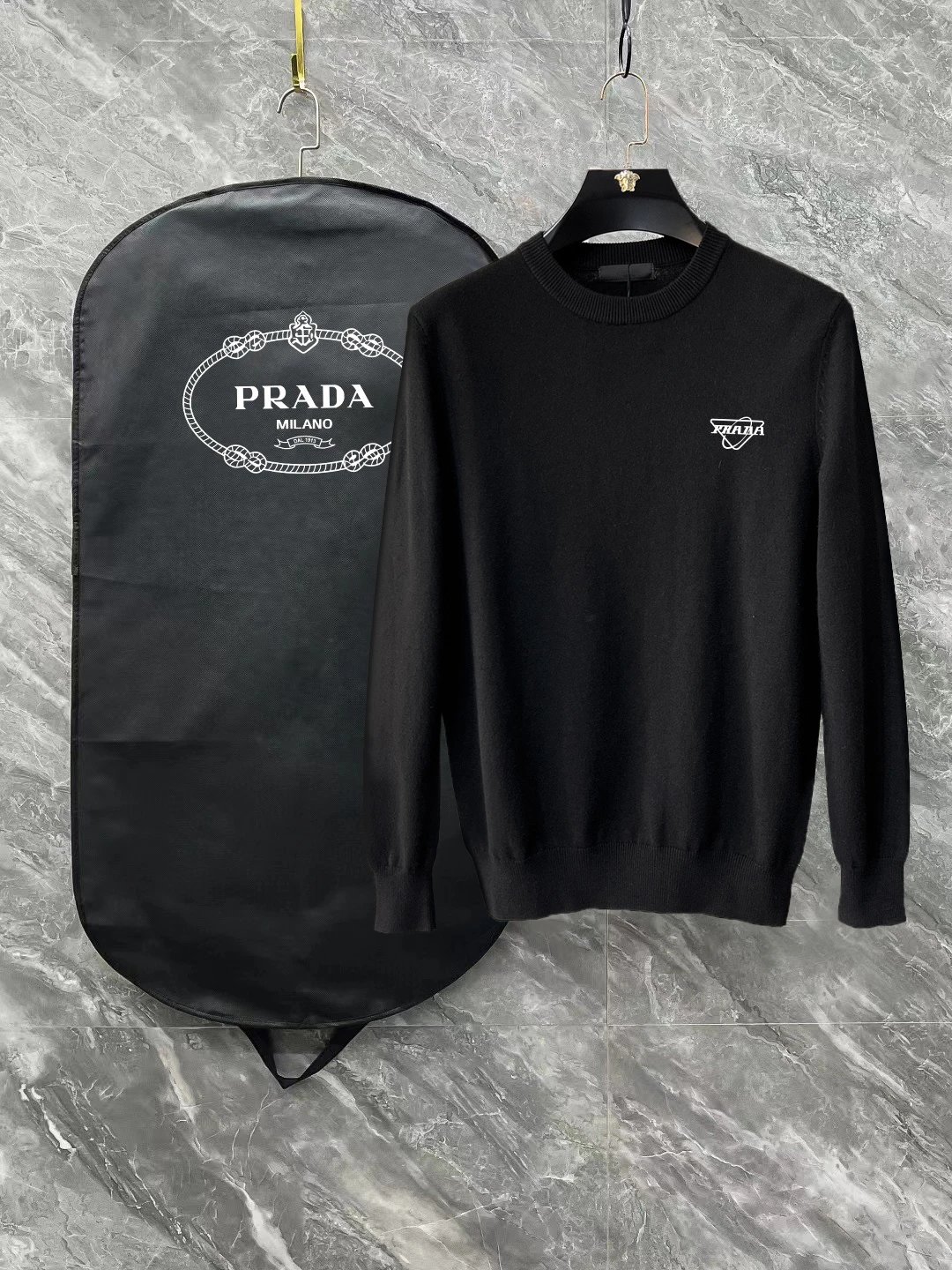 Prada Knitwear Logo Knit Sweaters — 1