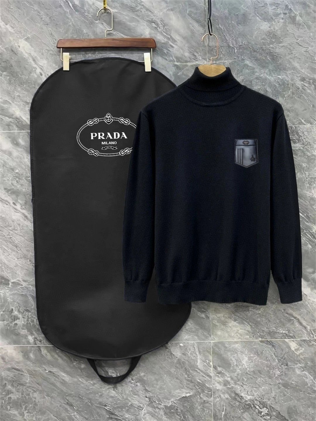 Prada Knitwear Logo Knit Sweaters — 30