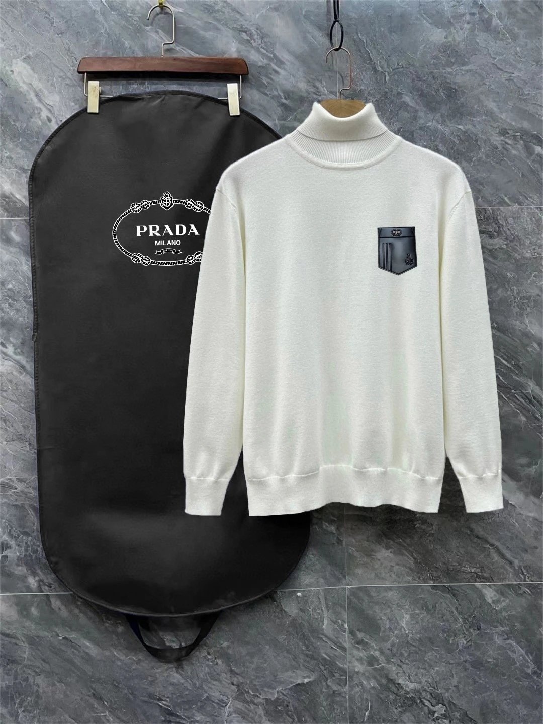 Prada Knitwear Logo Knit Sweaters — 21