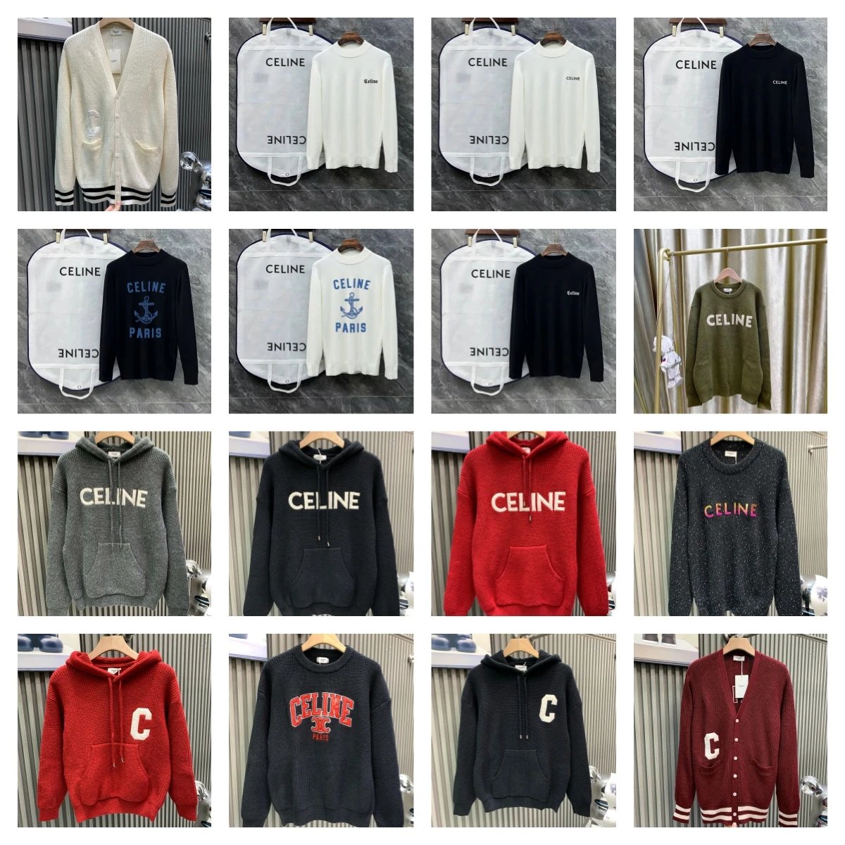 Celine Logo Knit Hoodies & Swe
