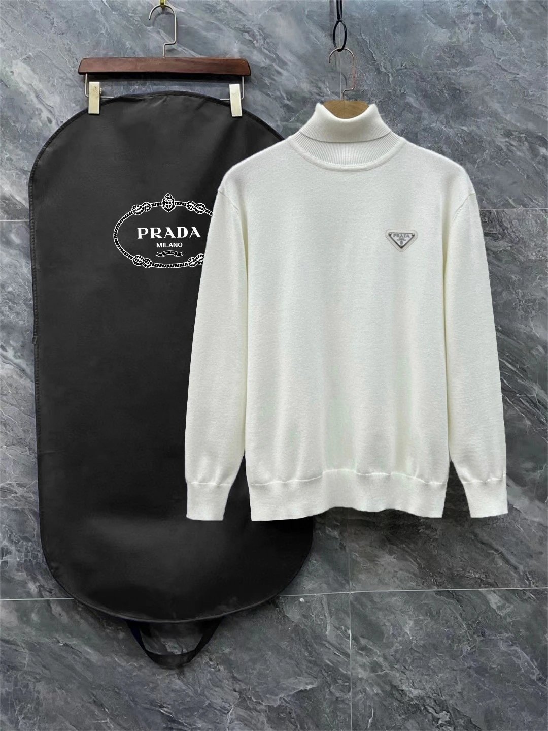 Prada Knitwear Logo Knit Sweaters — 7