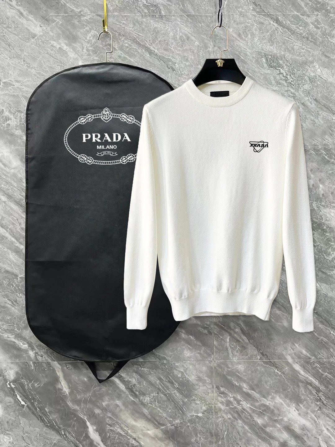 Prada Knitwear Logo Knit Sweaters — 11