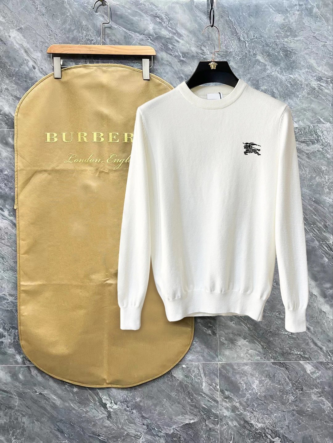 Burberry Knitwear Crew-neck logo knit sweater — 13