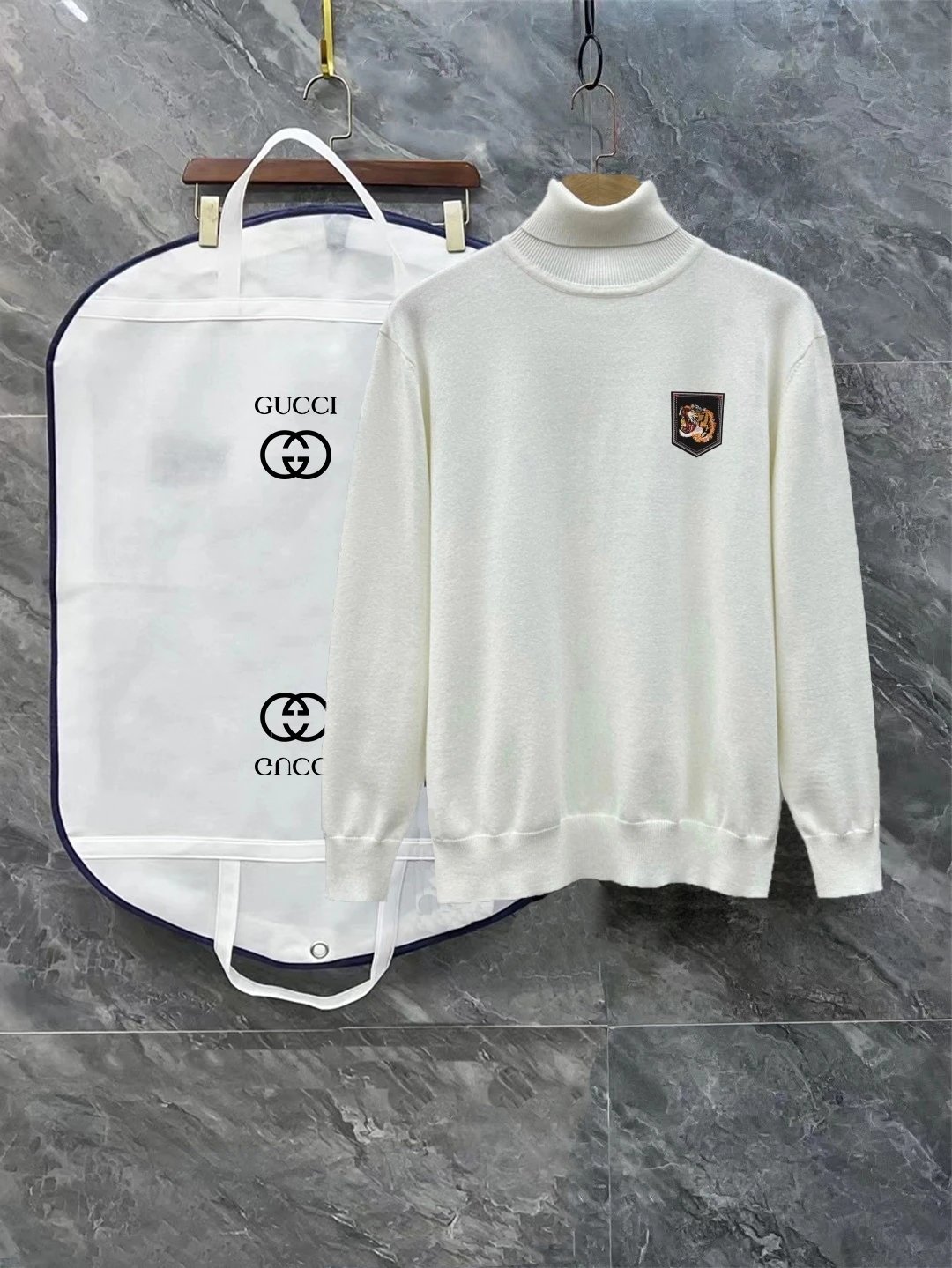 Gucci Knitwear Turtleneck with embroidered chest patch — 4