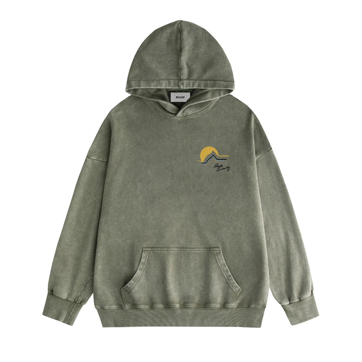 Rhude Hoodies & Sweatshirts Graphic pullover hoodie with kangaroo pocket — 34