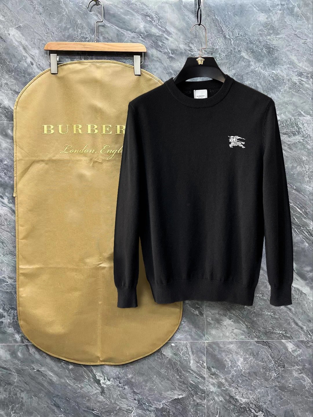 Burberry Knitwear Crew-neck logo knit sweater — 6