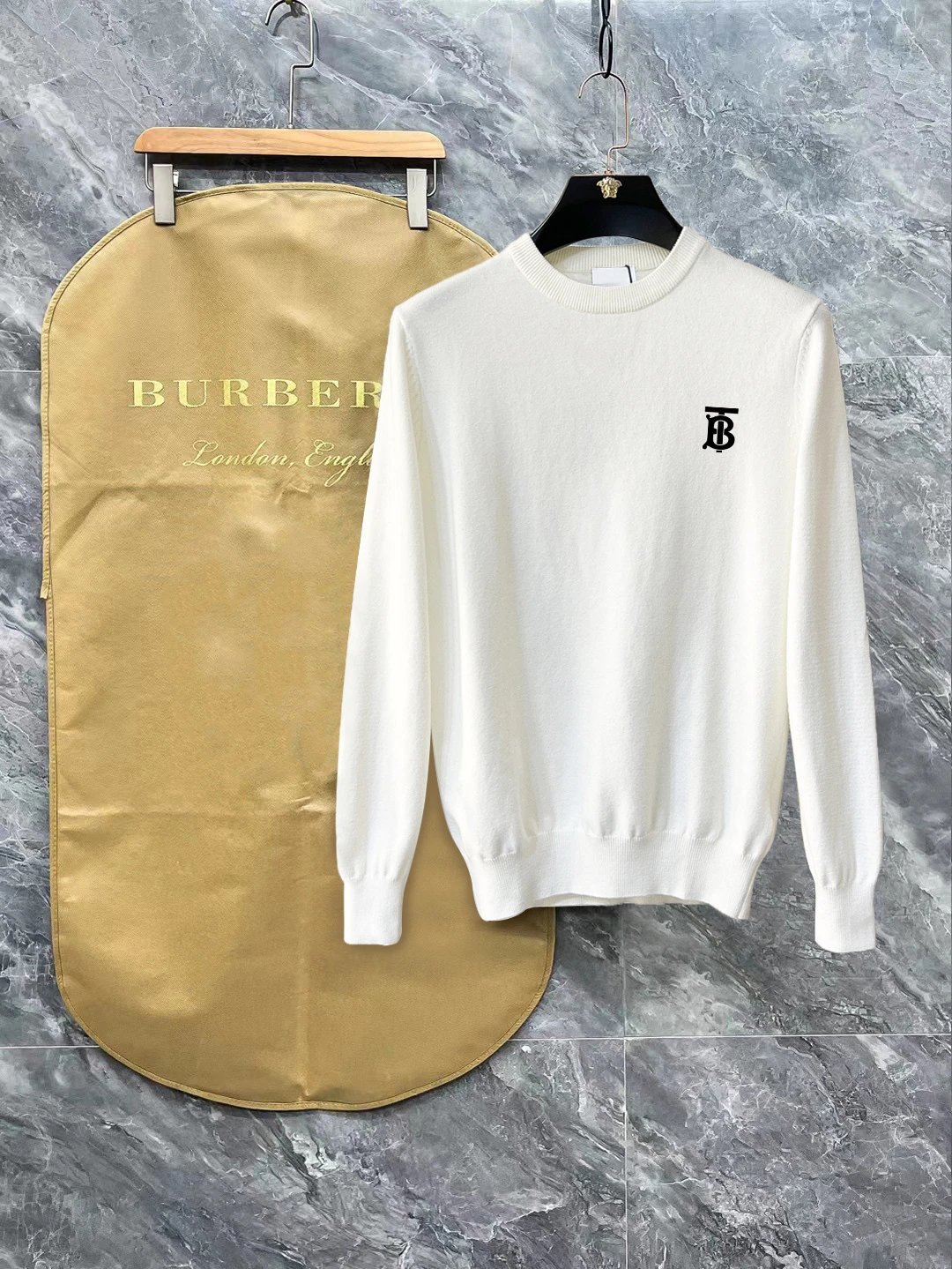 Burberry Knitwear Crew-neck logo knit sweater — 3