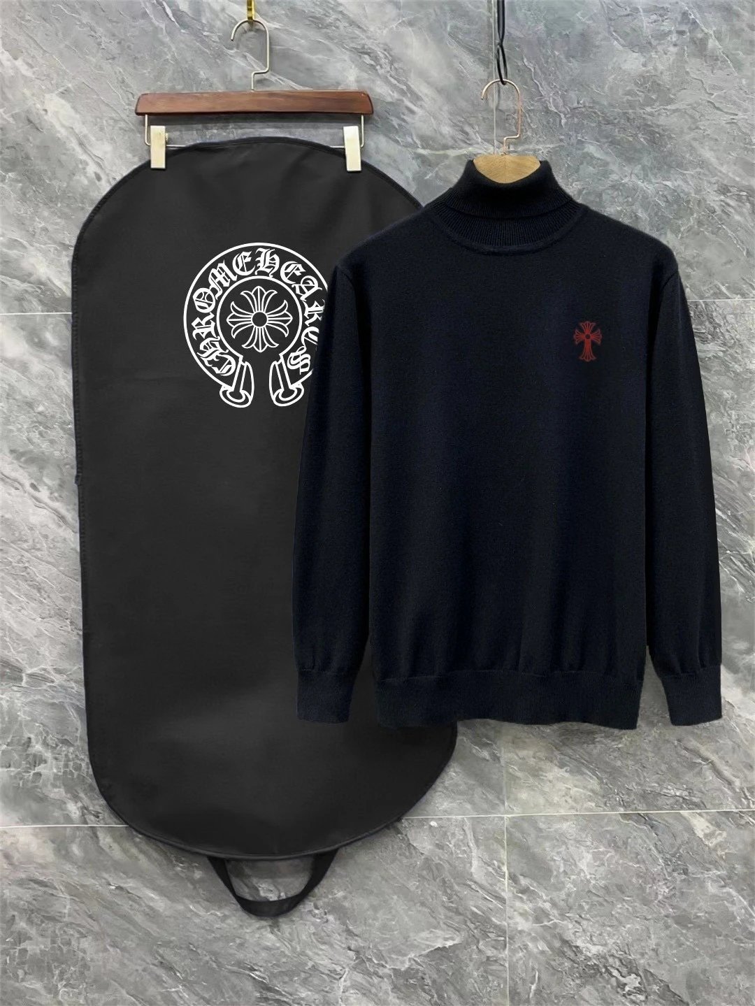 Chrome Hearts Knitwear Turtleneck sweater with cross chest embroidery — 20
