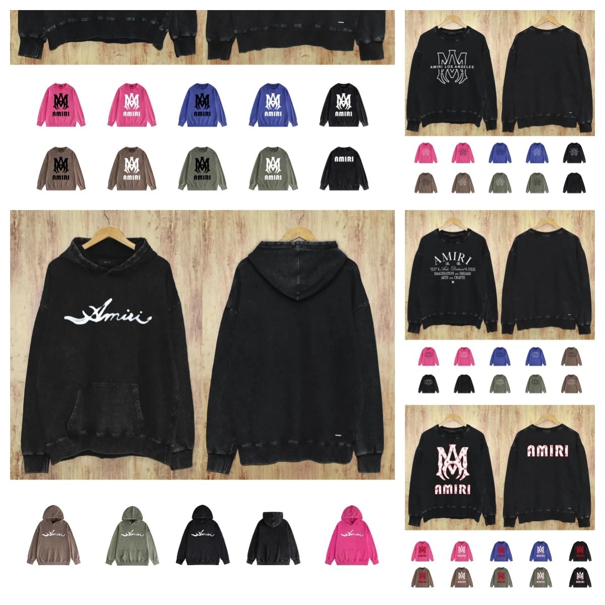 Amiri Distressed Logo Hoodies/