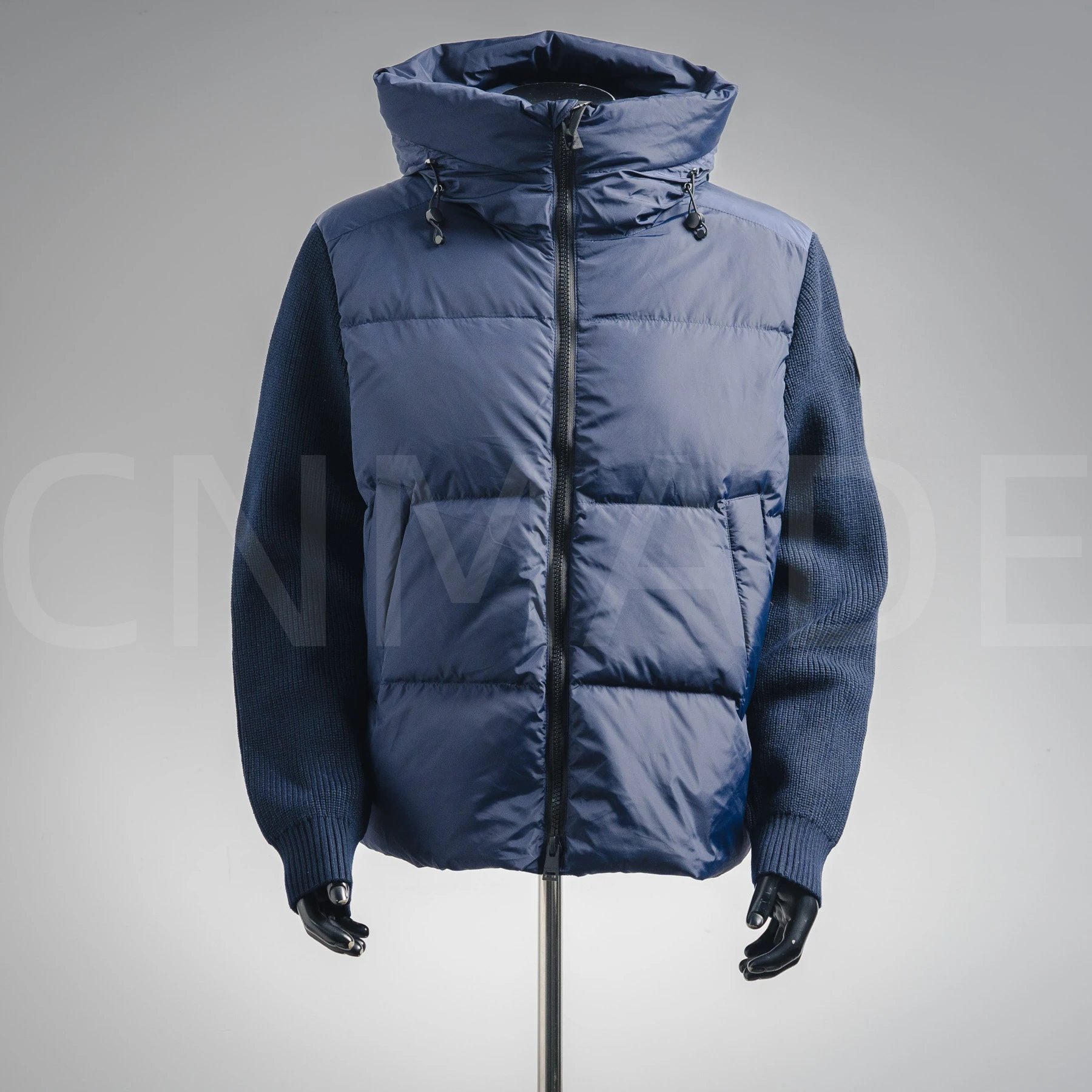 鹅牌25Fw 袖标针织拼接连帽羽绒服 3