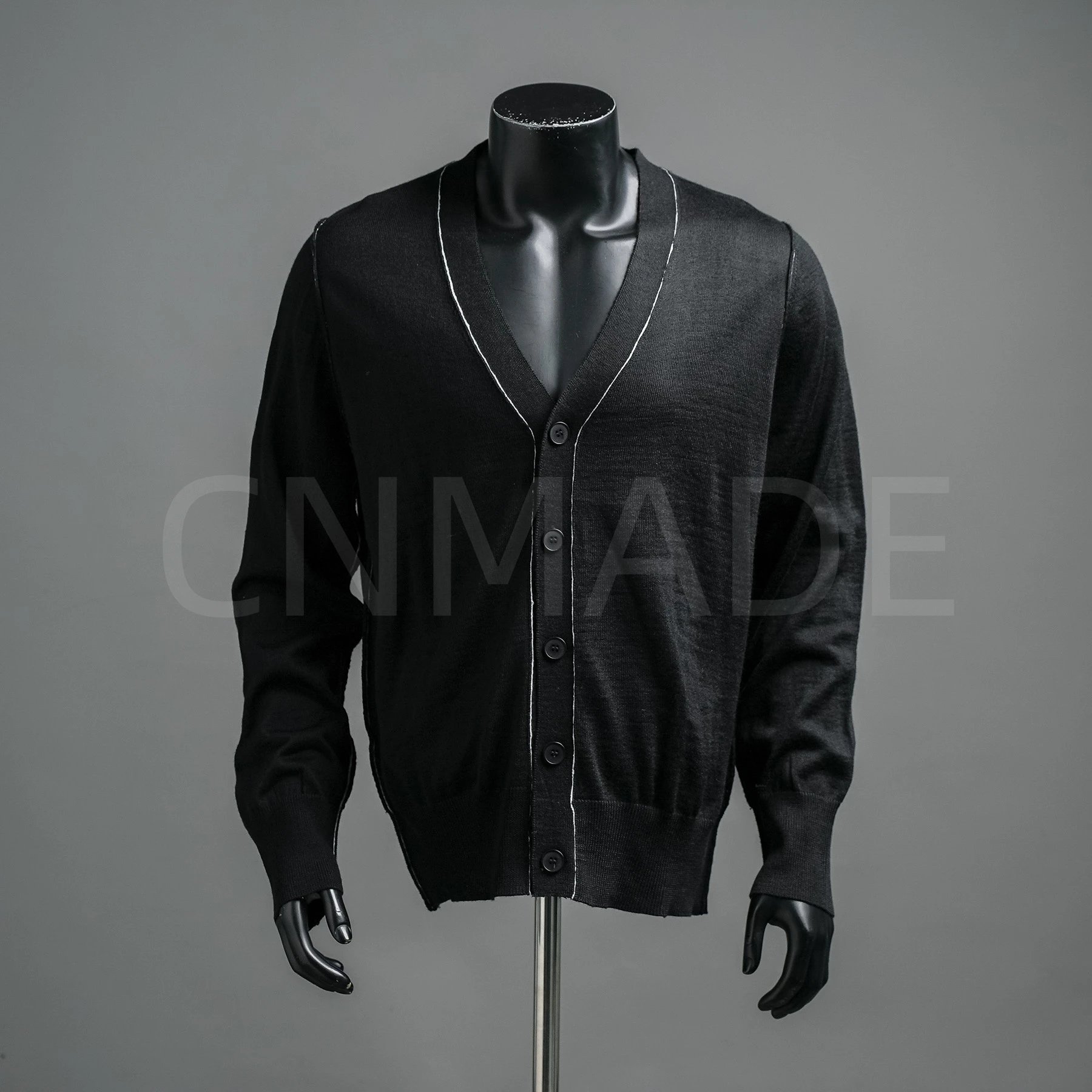 MM6 25Fw 线条门襟开衫毛衣