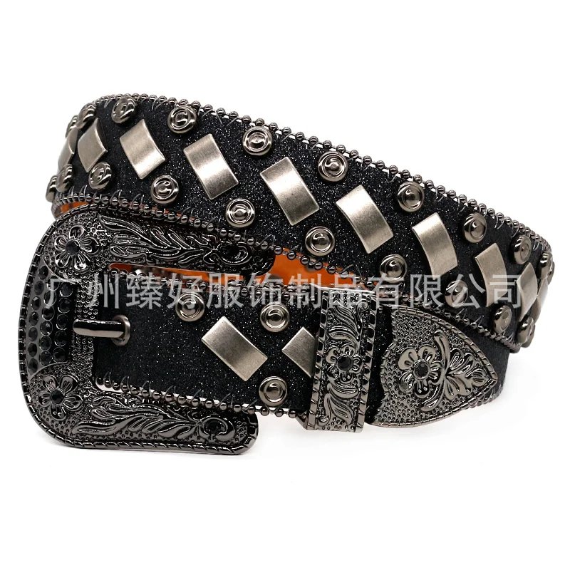 Design Skull & Crossbones Crystal-Embellished Blue Glitter Belt - 6