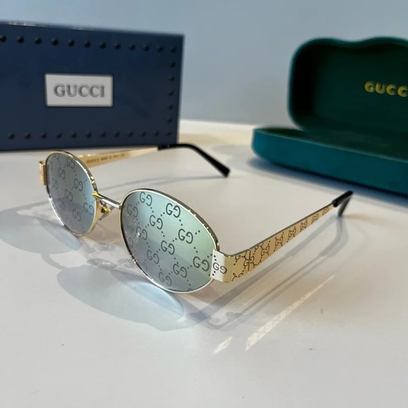 Gucci Round Gold Mirror Sunglasses