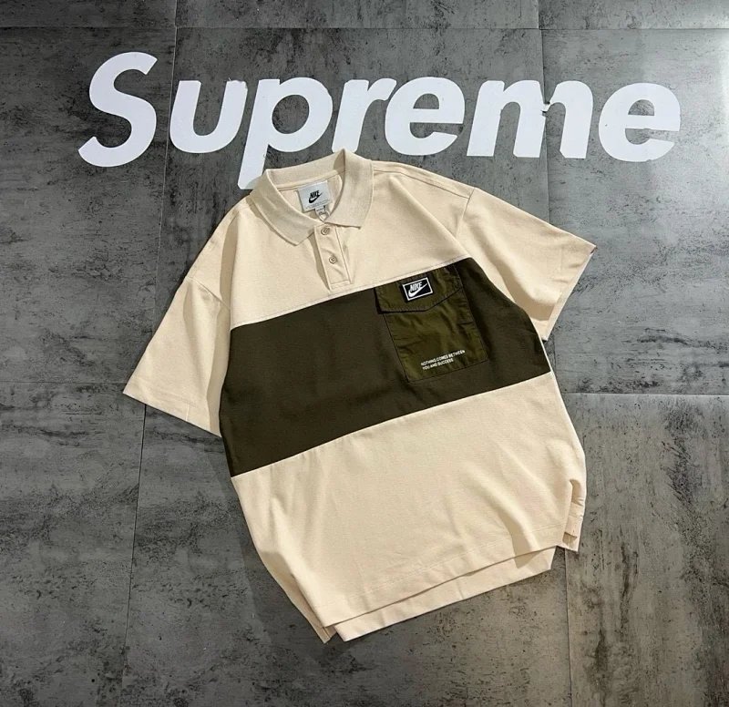 Nike x Supreme Polo Beige Pocket Graphic Polo Tops Polo - 4