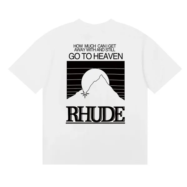 Rhude Go To Heaven Graphic T-Shirt White - 1