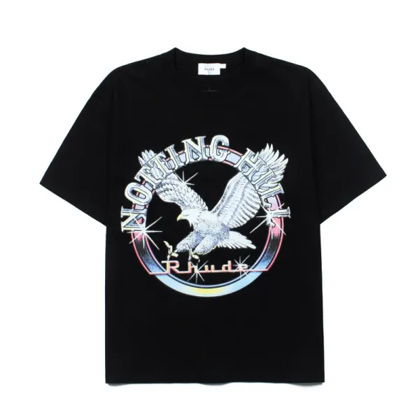 Rhude Nothing Hill Eagle Graphic T-Shirt Black - 1
