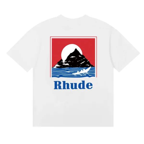 Rhude Mountain Lake Graphic White T-Shirt - 1