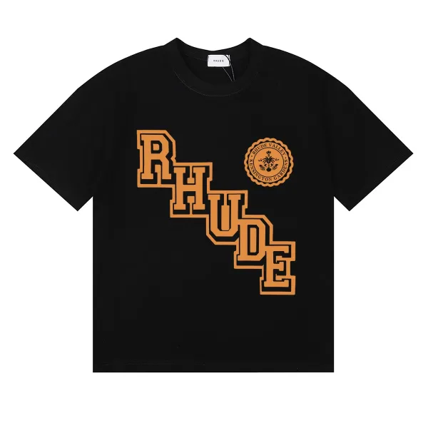 Rhude RHUDE Logo Print Black T-Shirt - 1