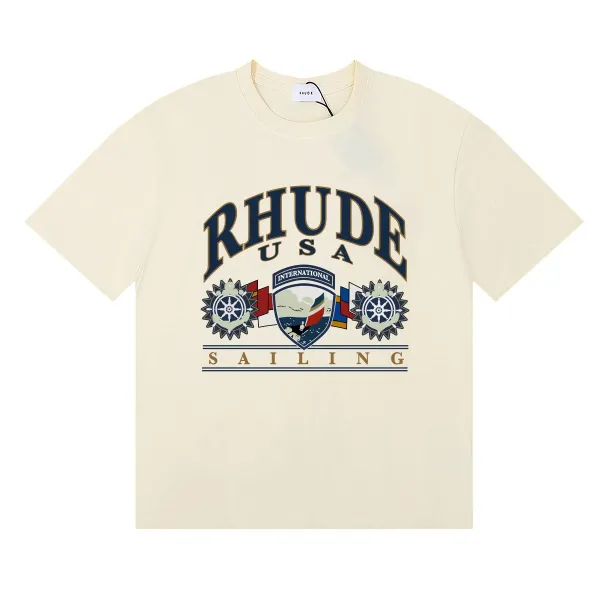 Rhude Sailing Graphic T-Shirt Beige - 1