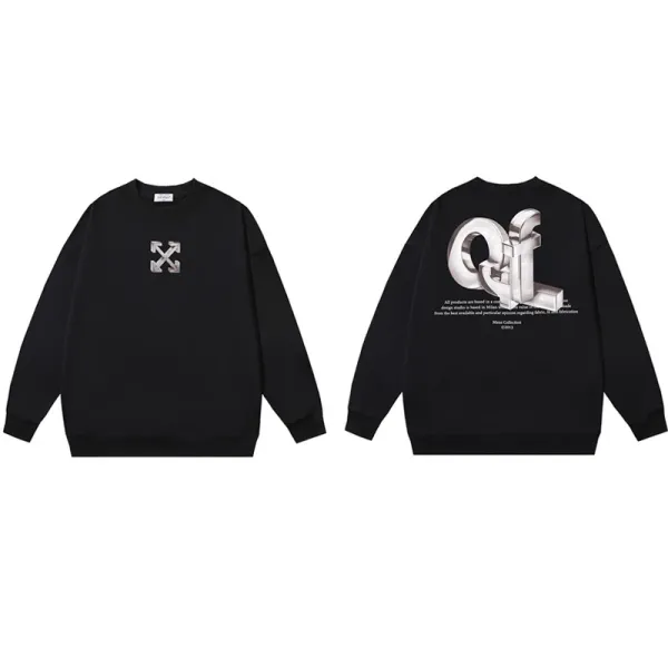 Off-White Arrow Logo Black Hoodie - 1