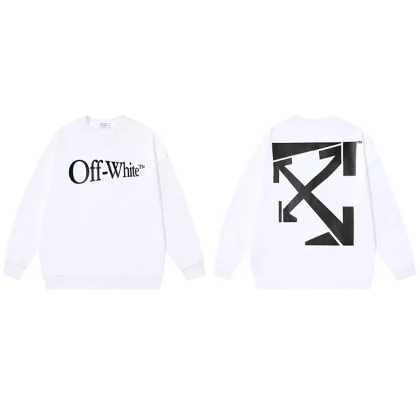 Off-White Arrow Logo Crewneck Sweatshirt White Hoodie - 1